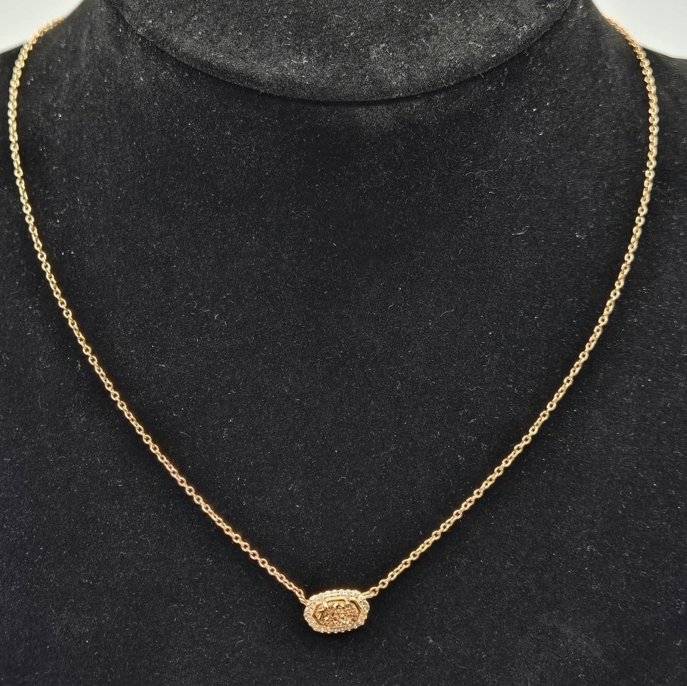KENDRA SCOTT Chelsea Necklace in Rose Gold Drusy Stone - Picture 3 of 5